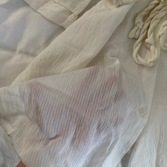 Zara Cream Button-Up Blouse - Picture 5 of 5